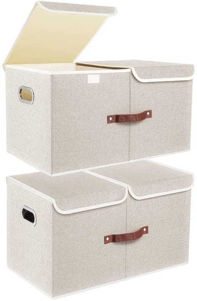 Unyqoos ® Extra Grote Opvouwbare Opbergdozen met Deksel en Vakken voor Huishoudelijke Organisatie