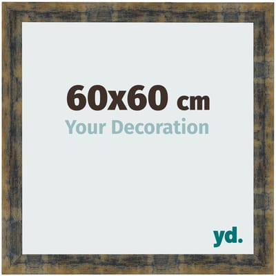 Your Decoration - Fotolijst 60x60 cm - MDF - Blauw Goud Gemeleerd - Pisa