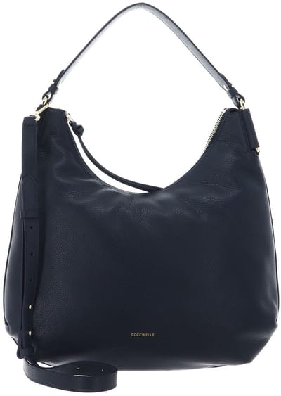 COCCINELLE Leren schoudertas Rebekka Handbag Grained Leather Midnight Blue donkerblauw