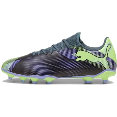 PUMA FUTURE 7 PLAY FG/AG Unisex Sportschoenen - Gray Skies-Elektro Purple-Fizzy Apple-PUMA White - Maat 46