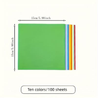 100 stuks Vierkant Origamipapier Dubbelzijdig Effen Kleur Vouwpapier Meerkleurig Kinderen Handgemaakt DIY Scrapbooking Knutsel Decor