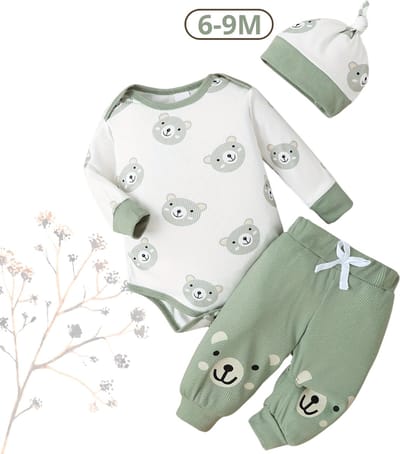 Livano Romper - Berenpakje Baby - Winterpak - Pakje - Jongen - Meisje - 6-9 Maanden - Groen