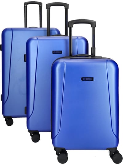 Kofferset Enrico Benetti - 3 delige kofferset - TSA slot - 4 dubbele zwenkwielen - ABS - Edmonton - Blauw