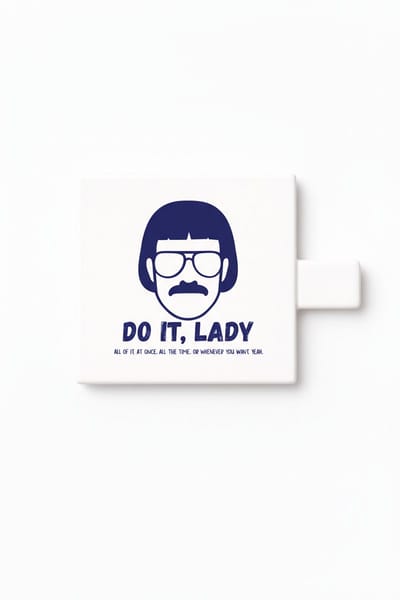 Grappige “Do It Lady” Keramische Tegel – Minimalistisch Damesgezicht Quote Design – Humoristische Decoratieve Wandtegel Cadeau