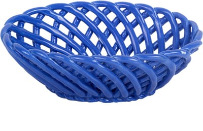 Kitsch Kitchen mandje porselein ovaal Streetstyle blauw S
