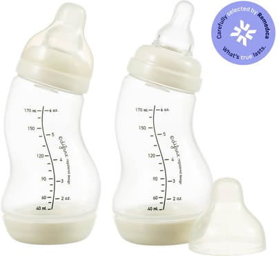Difrax Babyfles Natural - 170 ml - Wit - 2 Stuks - S-fles - Anti Koliek