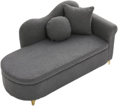 YYchan Slaapbank - Eenpersoonsbed met Rugleuning - Bed 64x134 cm met Hydraulische Berging - Velvet - Gestoffeerd Slaapbank - Grijs