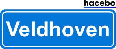 Hacebo - Plaatsnaam Sticker - 29x10 CM - Veldhoven sticker - Verkeersborden sticker - grappige cadeaus - Veldhoven