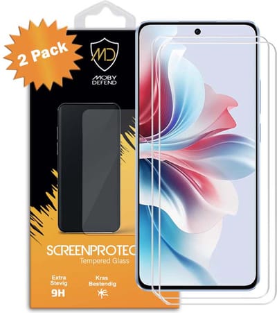 2-Pack MobyDefend Screenprotectors - Geschikt voor Oppo Reno11 F - Case-Friendly Screensavers - Gehard Glas