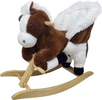 Playwood pluche Hobbelpaard steigerend schommelpaard  met geluid