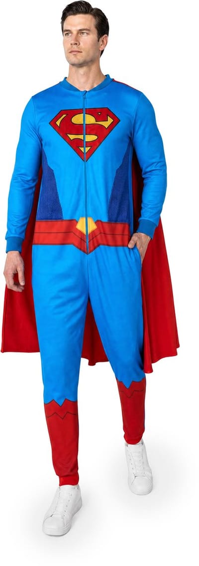 OppoSuits Superman Onesie - Volwassenen Verkleedkleding - Unisex - Carnavalkleding - Pyjama - Chill Pak - Maat 2XL
