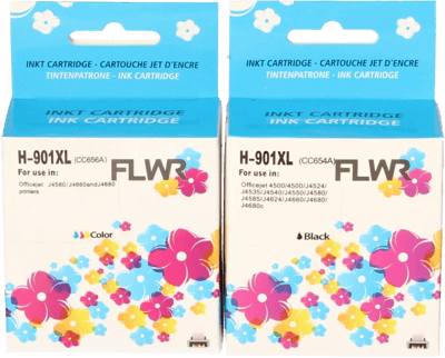 FLWR - Cartridges / HP 901XL Multipack / zwart en kleur / Geschikt voor HP