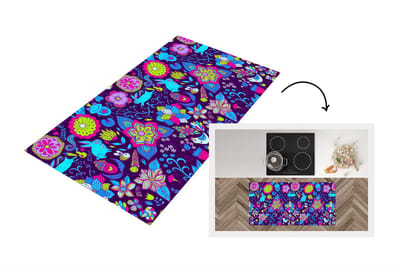 Keukenloper - Loper keuken - Meisjes - Konijn - Roze - Patronen - 120x60 cm - Keukenloper vinyl