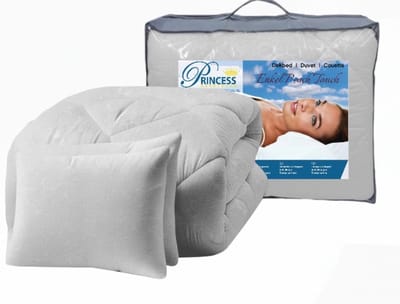 PrincessDekbed EazyDekbed - Dekbed Zonder Overtrek 1-persoons 140x200 - Grijs - Luxe Reliëf Bloemenpatroon - Anti-allergie - Wasbaar & Strijkvrij - Incl. 1 Kussensloop 60x70 cm