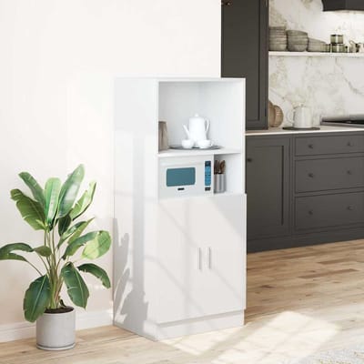 vidaXL - Keukenkast - 57x41,5x131,5 - cm - bewerkt - hout - wit