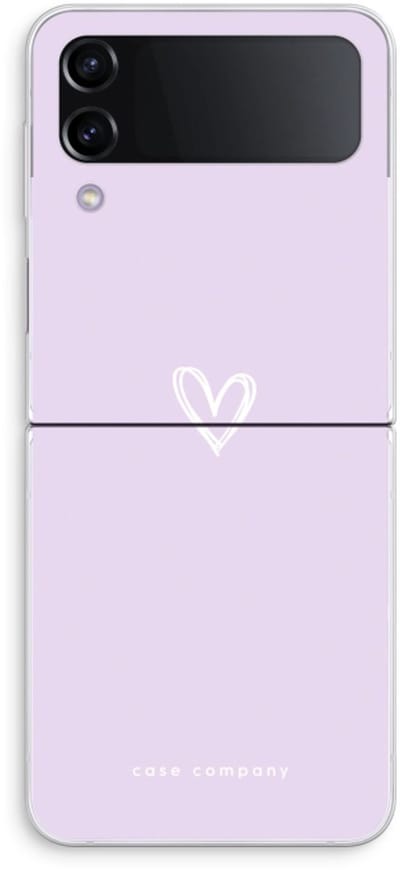 Case Company® - Hoesje geschikt voor Samsung Galaxy Z Flip4 hoesje - Klein hartje paars - Soft Cover Telefoonhoesje - Bescherming aan alle Kanten en Schermrand