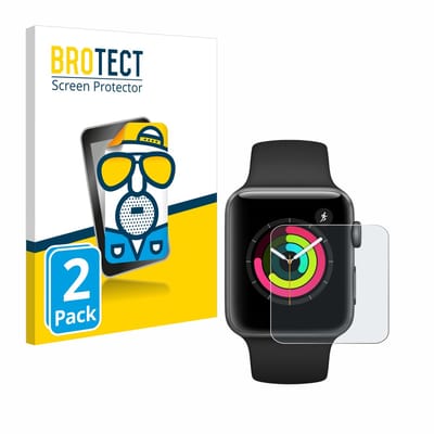 BROTECT - Screenprotector voor Apple Watch Series 3 (42 mm) - Folie Beschermfolie matte 2 Stuks