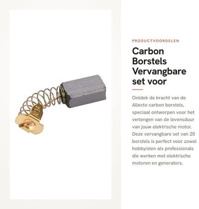 Dailygoods - Carbon Borstels - Vervangbare set voor elektrische motoren - 20 stuks - 6x10x15mm - Conductieve koolstofborstels - Ideaal voor motoren en...