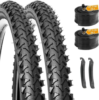 Fietsbanden Set - Binnenbanden Reparatie - Mountainbiken Onderhoud - Lekbestendig Ontwerp - 26 Inch 2 Stuks - Zwart