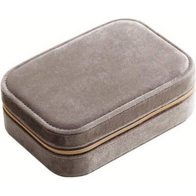 1 Prachtige Stijl 3-laags Velvet Sieradendoos met Rits - Veelzijdige Rechthoekige Opbergdoos met Kettinghaak voor Oorbellen, Kettingen, Ringen