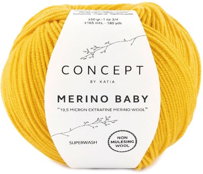 Katia Concept Merino Baby - 153 signaalgeel - Wol Garen
