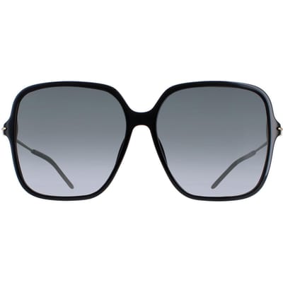 Gucci GG1267S 001 glanzend zwart en goud grijs gradiÃ«nt zonnebril