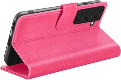 Zanae, Hoesje geschikt voor Samsung Galaxy S22 Plus - Wallet Case & Stand, Fuchsia