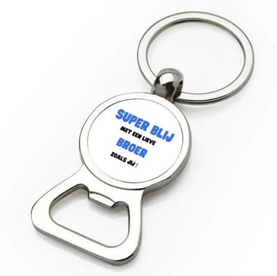 Akyol - super blij met een lieve broer zoals jij flesopener - Broer - de liefste broer - verjaardag - cadeautje voor broer - broer artikelen - kado - geschenk - 9 bij 3 cm