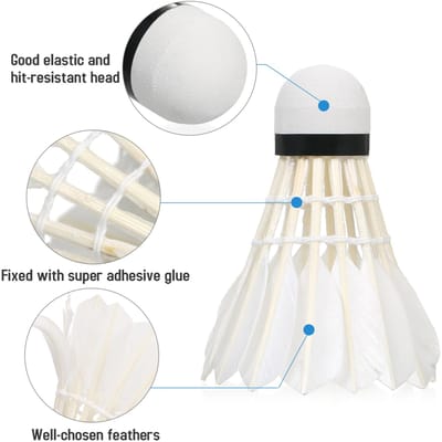 3pcs Volants de Badminton Sports Intérieurs Extérieurs Balles de Badminton Volant Coupe-Vent avec Grande Stabilité et