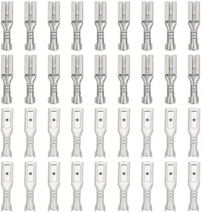 Allecto - Vrouwelijke Crimp Connectors - Spade Terminal - Eenvoudig te installeren - Zilver - Draad Terminals - Geschikt voor Mini Schakelaar Auto ...