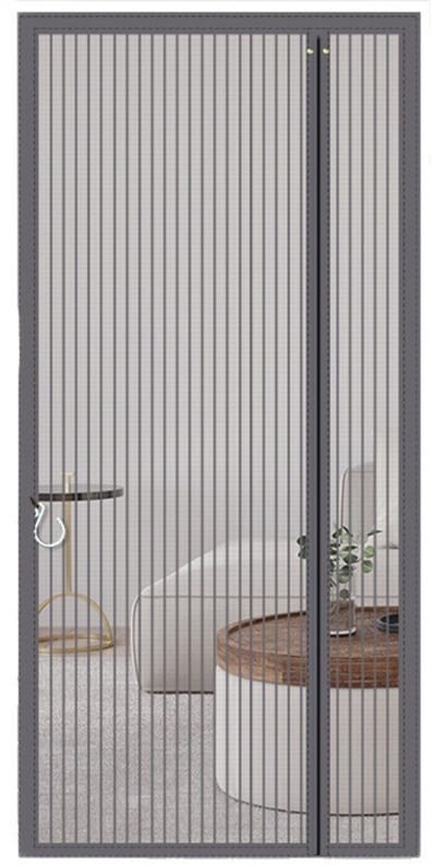 Hordeur - Vliegengordijn - Vliegengordijn magnetisch - Horgordijn - Zelfsluitend - Zonder boren - Met klittenband - Voor terrasdeur en balkondeur - Huisdiervriendelijk - 90 x 210 cm - Grijs