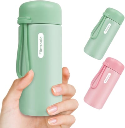 Dailygoody - Mini Thermosfles - Dubbelwandig - Lekvrij - Groen - Kleine Fles voor Warme & Koude Dranken - Ideaal voor Koffie & Sap - Voor Volwassenen