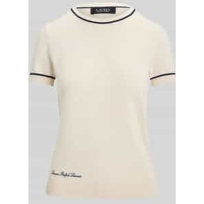 regular fit gebreide pullover met korte mouw