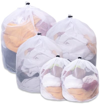Wasnet voor wasmachine, waszak met koordstopper, fijne mesh waszak voor beha, sokken, schoenen, jeans, blouse, babykleding, koffer