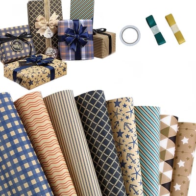 Kleurige Cadeauverpakking Set van 8 Stukken, Perfect voor Verjaardagen en Feestelijke Gelegenheden (70cm x 50cm)