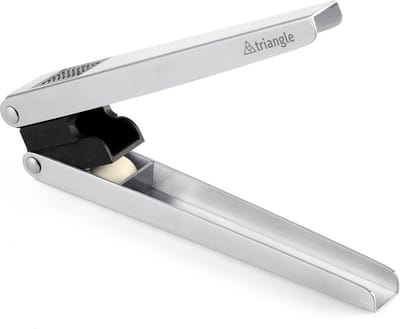 Triangle 2-in-1 Knoflookpers en -snijder – 19 cm – RVS