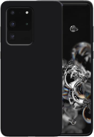 Smartphonica Siliconen hoesje voor Samsung Galaxy S20 Ultra case met zachte binnenkant - Zwart geschikt voor Samsung Galaxy S20 Ultra