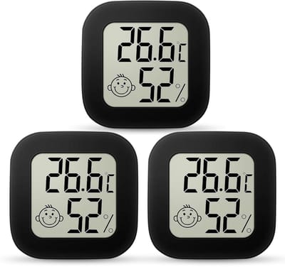 Digitale Hygrometer Thermometer Binnen - Temperatuur en Vochtigheid Meter met LCD Display en Smiley Indicatie