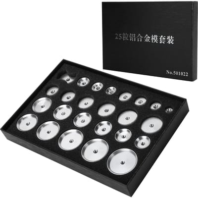 25 stuks Horloge Afdekmachine Matrijzen Achterdeksel Persen Aluminium Mal Accessoires voor Horlogereparatie black
