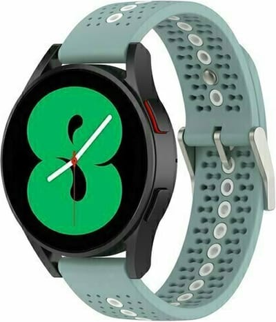 By Qubix - 22mm - Dot Pattern siliconen bandje - Groenblauw - geschikt voor Huawei Watch 3 / 4 / 5 (pro) - 46mm & geschikt voor Huawei Watch GT / GT 2 / GT 3 (pro) / GT 4 (pro) / GT 5 (pro) / GT 6 (pro) 46mm / Ultimate / Ultimate 2