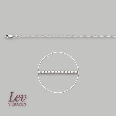 Lev Sieraden - 925 zilveren collier - venetiaans schakel - 1.2 mm 60 cm - Gerhodineerd 925 Zilver - Ketting