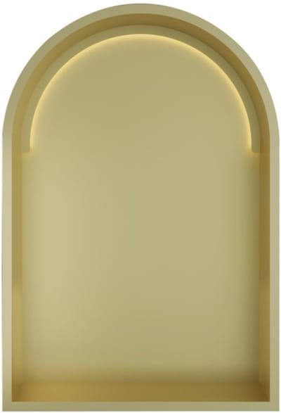 Hotbath &More Inbouwnis Toogmodel - 452 x 30 x 10 cm - met LED-verlichting - Geborsteld Messing PVD