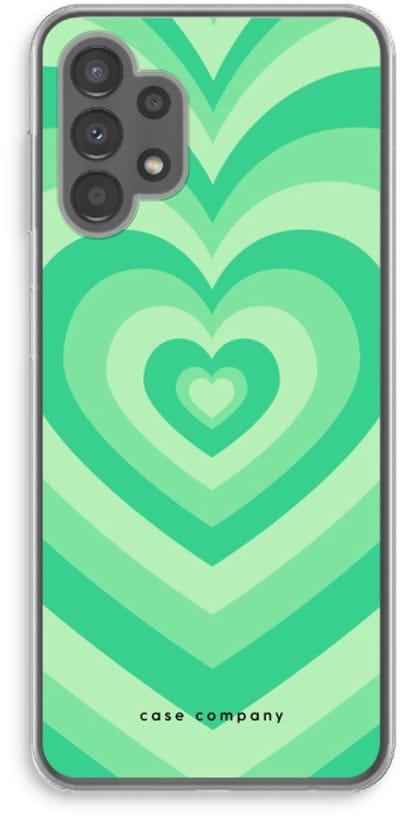 Case Company® - Hoesje geschikt voor Samsung Galaxy A13 4G hoesje - Hart Groen - Soft Cover Telefoonhoesje - Bescherming aan alle Kanten en Schermrand
