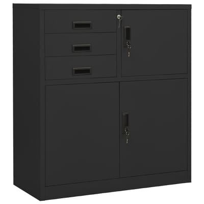 vidaXL - Kantoorkast - 90x40x102 - cm - staal - antracietkleurig