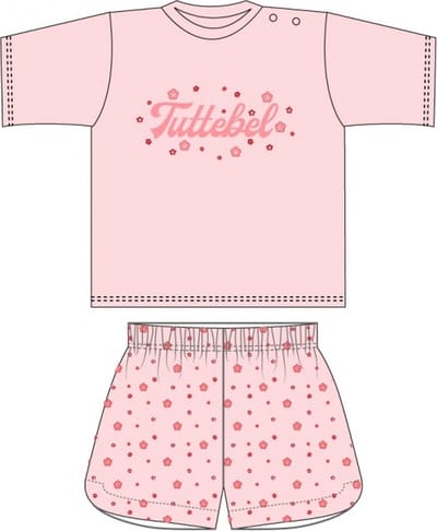Fun2Wear - Tuttebel Shortama Baby | Lichtroze - Katoen - Maat 62