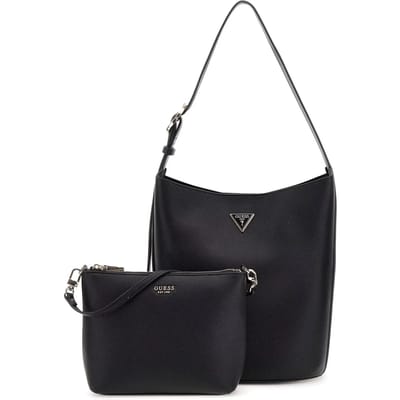 GUESS schoudertas accessoiretas Meridian II Bucket Bag Dark Taupe