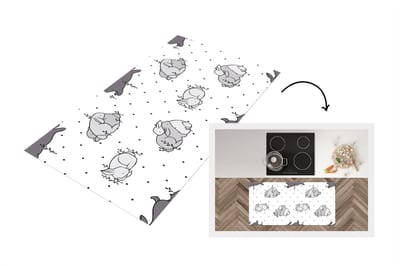 Keukenloper - Loper keuken - Konijnen - Dieren - Slaap - Kinderen - Patronen - 120x60 cm - Keukenloper vinyl