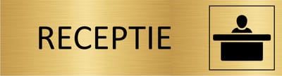 CombiCraft deurbordje Receptie in goud met tape - 165 x 45 mm