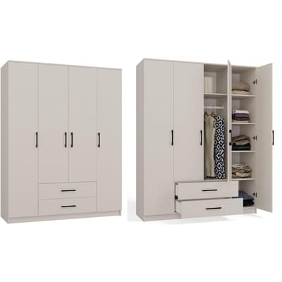 ROMANA 160 - Kledingkast - 2 lades - Grote opbergruimte - Minimalistisch design