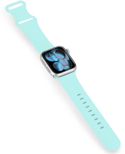 Bandje Geschikt voor Apple Watch 1, 2, 3, 4, 5, 6, 7, 8, 9, 10, 11, SE - 42/44/45/46 mm Siliconen Verstelbaar Polsband - Horloge Bandje - Mint